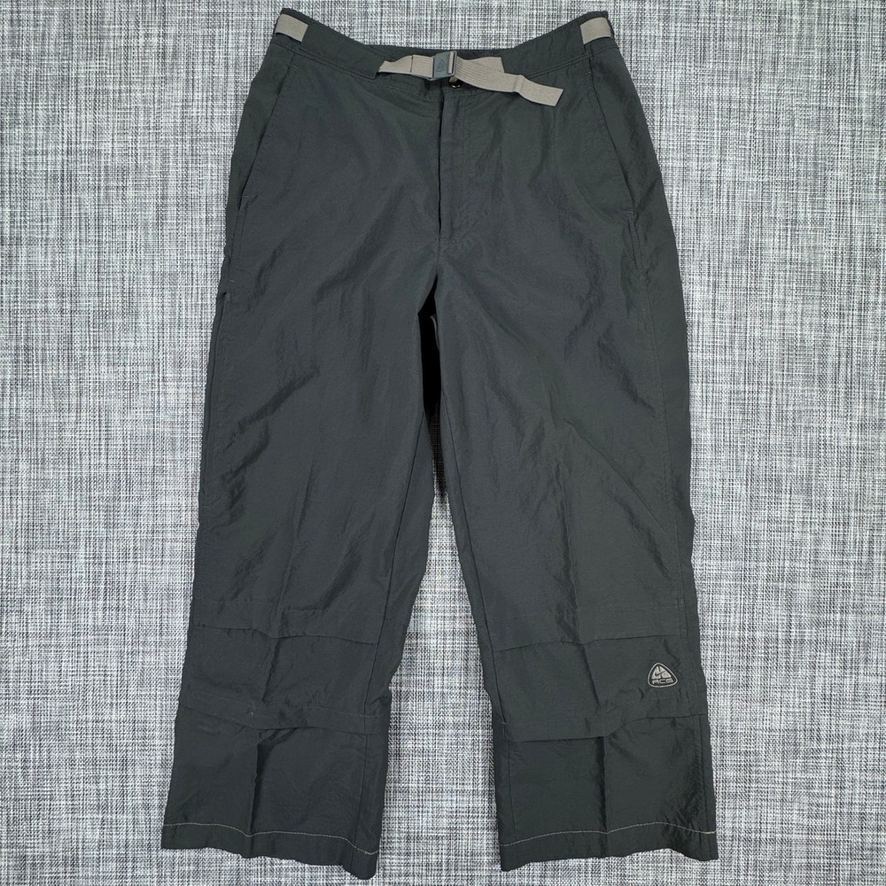 Nike ACG Women's Pants Medium Black Belted Hiking Outdoor Ankle Zip Gorpcore Y2K